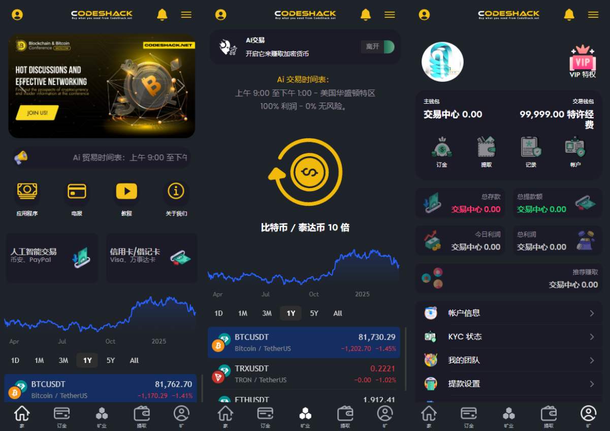 AI量化投资源码 海外版区块链理财交易所源码 ai交易源码-夜猫资源俱乐部