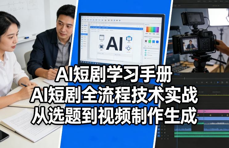 AI短剧学习手册，AI短剧全流程技术实战，从选题到视频制作生成-夜猫资源俱乐部