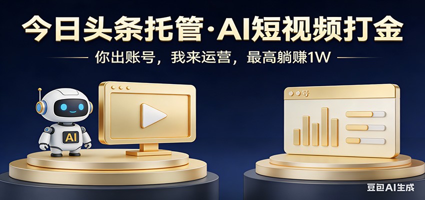 头条号AI托管，我提供作品，你提供账号，每天5分钟发布，小白躺赚3000+-夜猫资源俱乐部