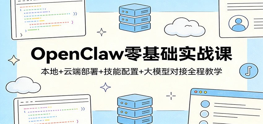 OpenClaw零基础实战课：本地+云端部署+技能配置+大模型对接全程教学-夜猫资源俱乐部