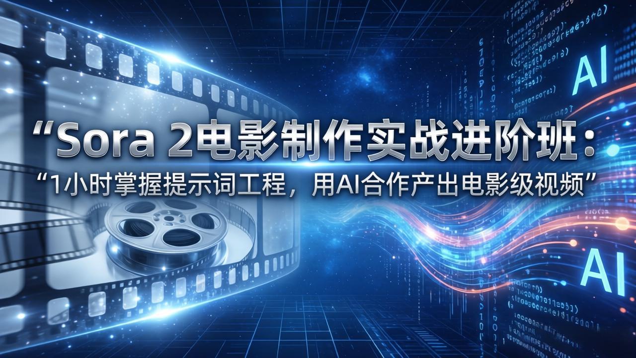 Sora 2电影制作实战进阶班：1小时掌握提示词工程，用AI合作产出电影级视频-夜猫资源俱乐部