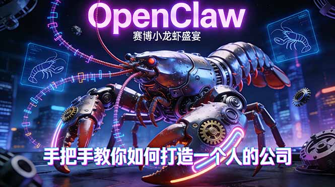 OpenClaw，小龙虾-从产品到爆款的成长之路，手把手教你如何打造一个人的公司-夜猫资源俱乐部