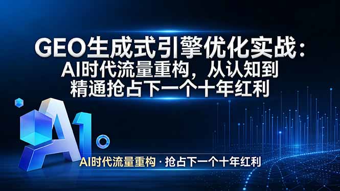 GEO 生成式引擎优化实战：AI时代流量重构，从认知到精通抢占下一个十年红利-夜猫资源俱乐部