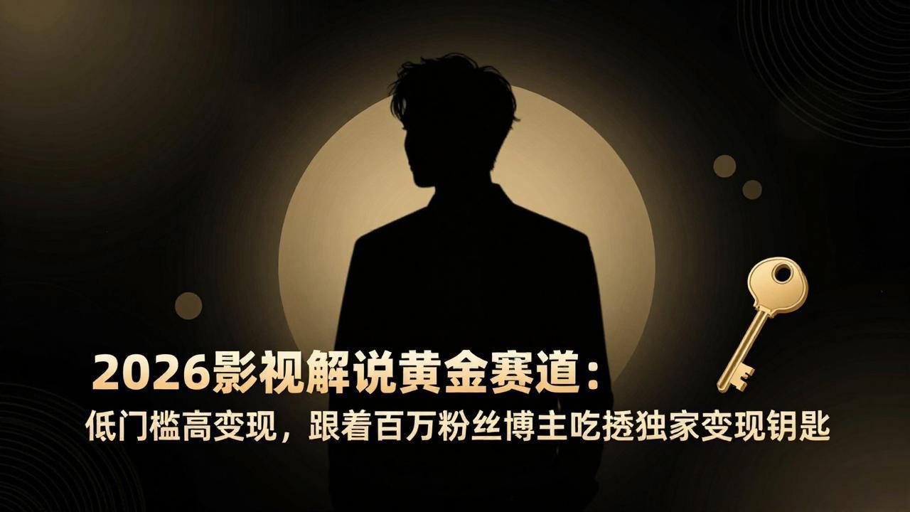2026影视解说黄金赛道：低门槛高变现，跟着百万粉丝博主吃透独家变现钥匙-夜猫资源俱乐部