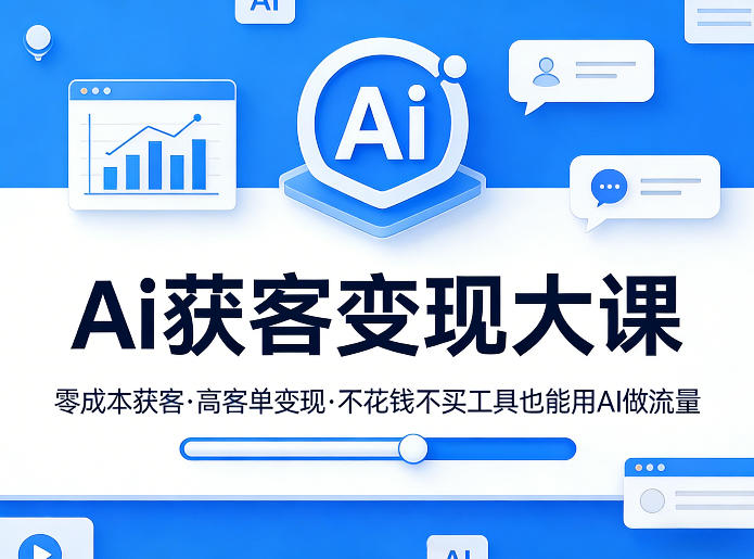 Ai获客变现大课,零成本获客,高客单变现,不花钱不买工具也能用AI做流量-夜猫资源俱乐部