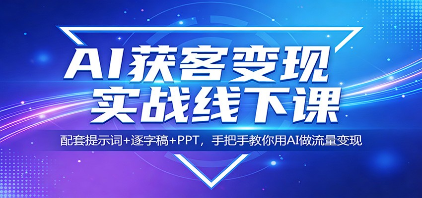 AI获客变现实战线下课：配套提示词+逐字稿+PPT，手把手教你用AI做流量变现-夜猫资源俱乐部