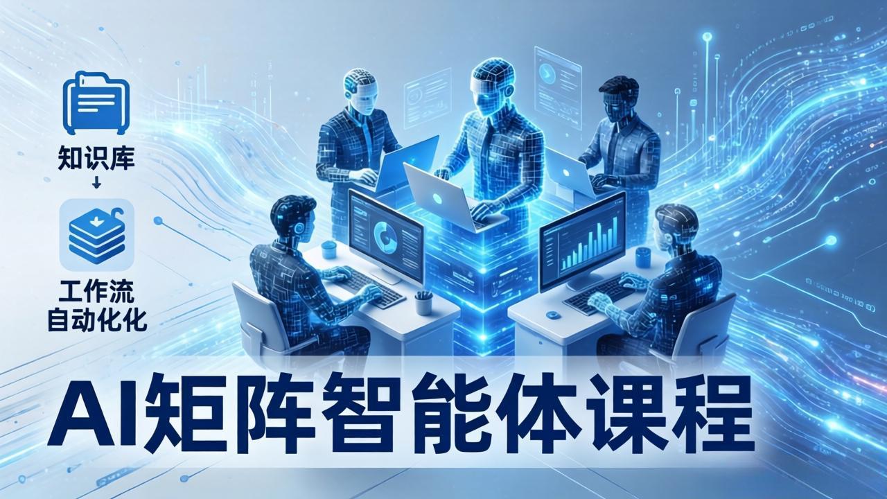 AI矩阵智能体实战：100个数字员工批量生产内容，文本知识库+工作流自动化全搞定-夜猫资源俱乐部