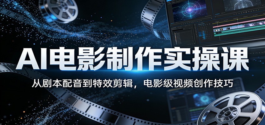 AI电影制作实操课：从剧本配音到特效剪辑，电影级视频创作技巧-夜猫资源俱乐部