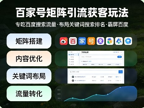 百家号矩阵引流获客玩法，专吃百度搜索流量，布局关键词搜索排名，霸屏百度-夜猫资源俱乐部