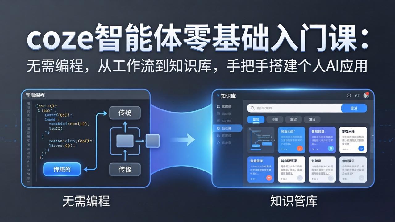 coze智能体零基础入门课:无需编程,从工作流到知识库,手把手搭建个人AI应用-夜猫资源俱乐部