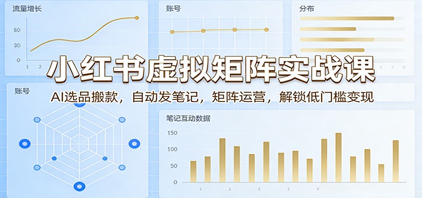 小红书虚拟矩阵实战课：AI选品搬款，自动发笔记，矩阵运营，解锁低门槛变现-夜猫资源俱乐部