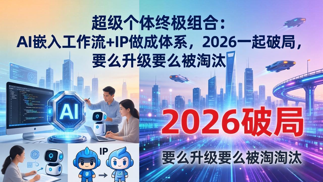 超级个体终极组合：AI嵌入工作流+IP做成体系，2026一起破局，要么升级要么被淘汰-夜猫资源俱乐部