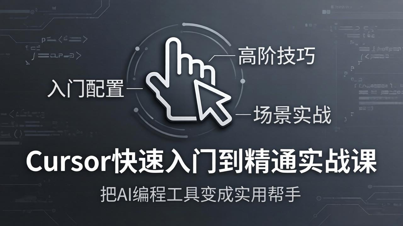 Cursor快速入门到精通实战课:入门配置+高阶技巧+场景实战,把AI编程工具变成实用帮手-夜猫资源俱乐部
