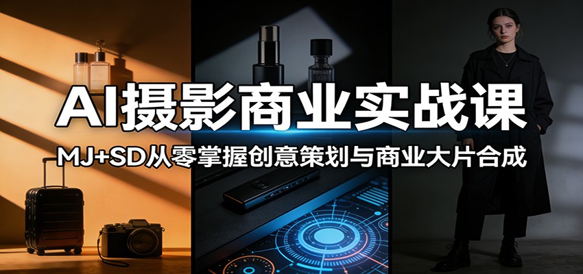 AI摄影商业实战课:MJ+SD从零掌握创意策划与商业大片合成-夜猫资源俱乐部
