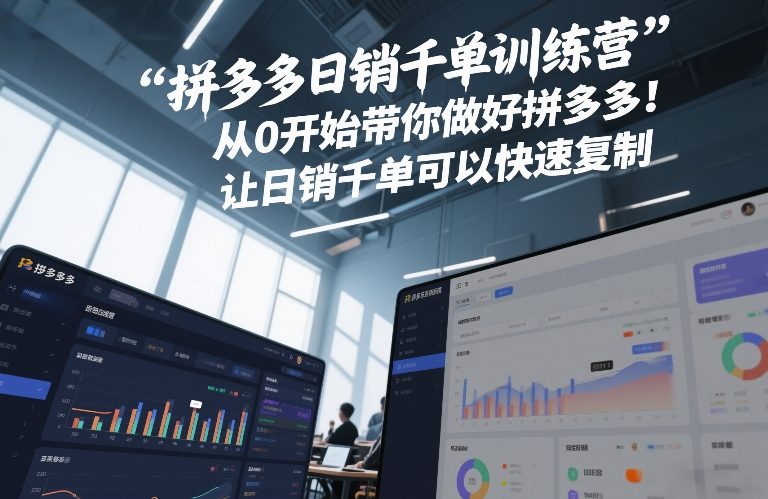 拼多多日销千单训练营，从0开始带你做好拼多多，让日销千单可以快速复制(更新26年3月)-夜猫资源俱乐部