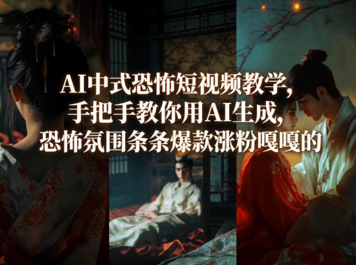 AI中式恐怖短视频教学，手把手教你用AI生成，恐怖氛围条条爆款涨粉嘎嘎的-夜猫资源俱乐部