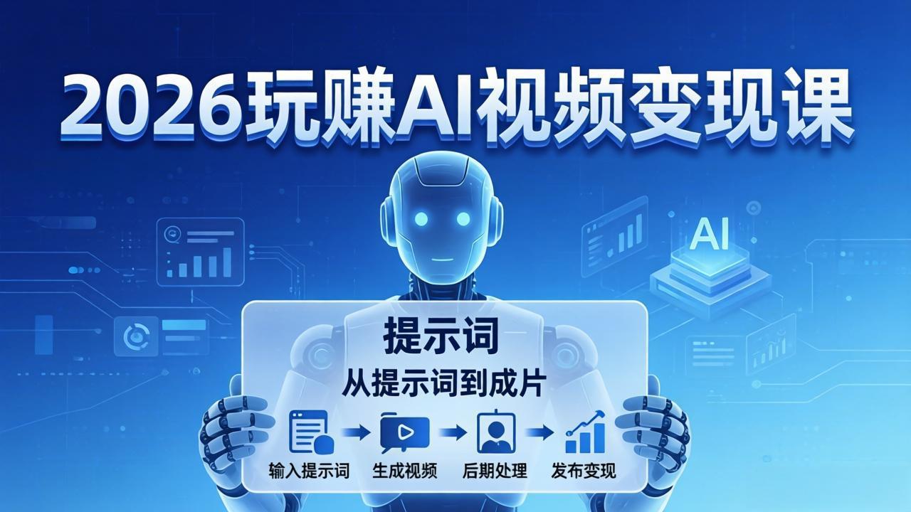 2026玩赚AI视频变现课：掌握 AI 视频全流程技能，从提示词到成片高效产出-夜猫资源俱乐部