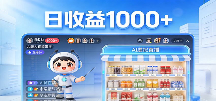 不用露脸不用说话，24小时自动卖货赚钱，全天自动直播，收益看得见-夜猫资源俱乐部