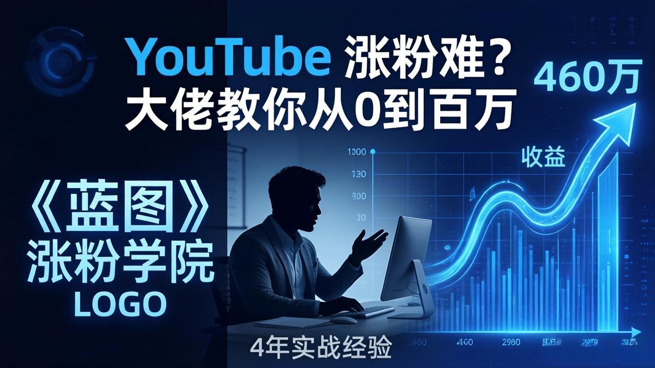 YouTube 涨粉难？《蓝图涨粉学院》：4 年赚 460 万的大佬教策略，从0到百万有路径！-夜猫资源俱乐部