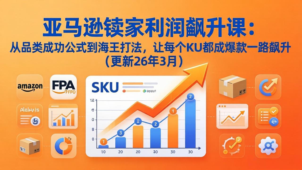 亚马逊卖家利润飙升课：从品类成功公式到海王打法，让每个SKU都成爆款一路飙升(更新26年3月-夜猫资源俱乐部