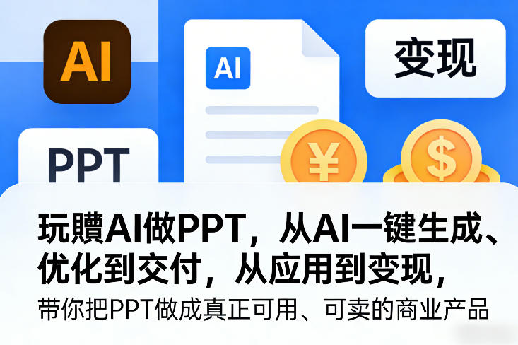 玩賺AI做PPT，从AI一键生成、优化到交付，从应用到变现，带你把PPT做成真正可用、可卖的商业产品(更新0401)-夜猫资源俱乐部