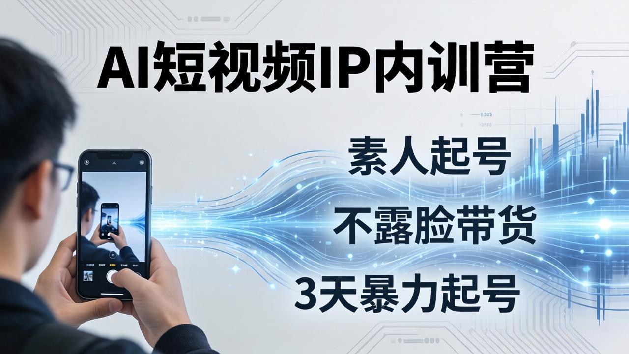 2026AI短视频IP内训营:从素人起号到不露脸带货,3天暴力起号全流程拆解-夜猫资源俱乐部