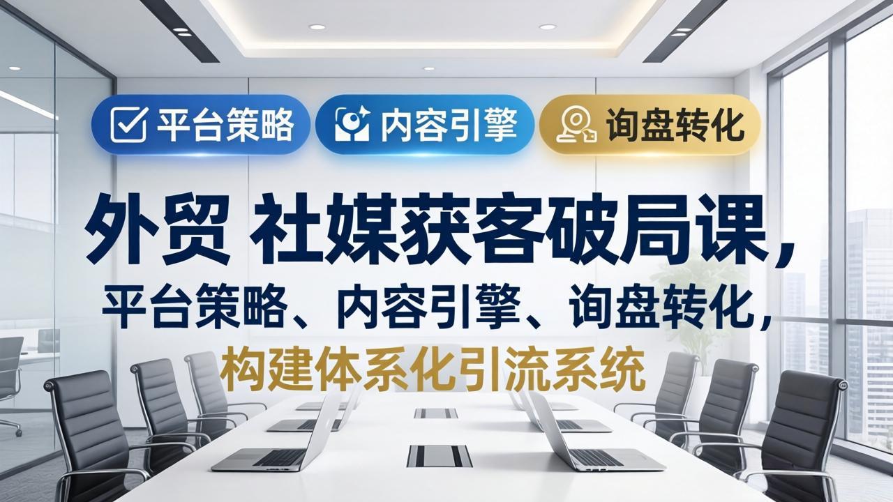外贸 社媒获客破局课，平台策略、内容引擎、询盘转化，构建体系化引流系统(更新26年3月-夜猫资源俱乐部