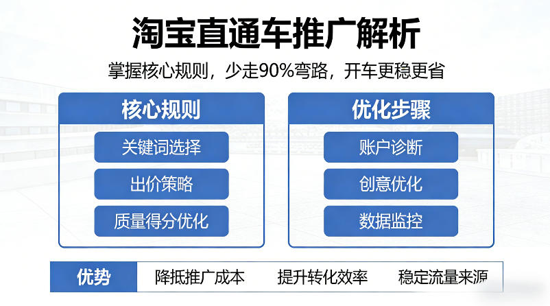 淘宝直通车推广解析，掌握核心规则，少走90%弯路，开车更稳更省-夜猫资源俱乐部