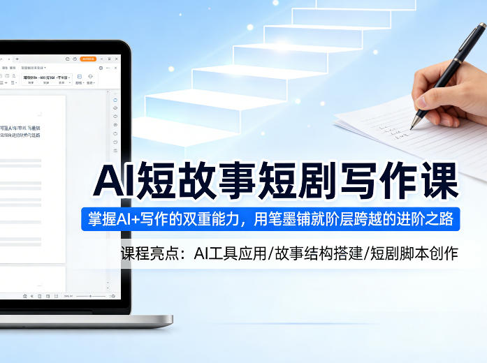 AI短故事短剧写作课，掌握AI+写作的双重能力，用笔墨铺就阶层跨越的进阶之路-夜猫资源俱乐部