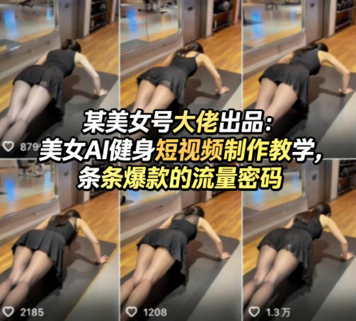 某美女号大佬出品：美女AI健身短视频制作教学，条条爆款的流量密码-夜猫资源俱乐部