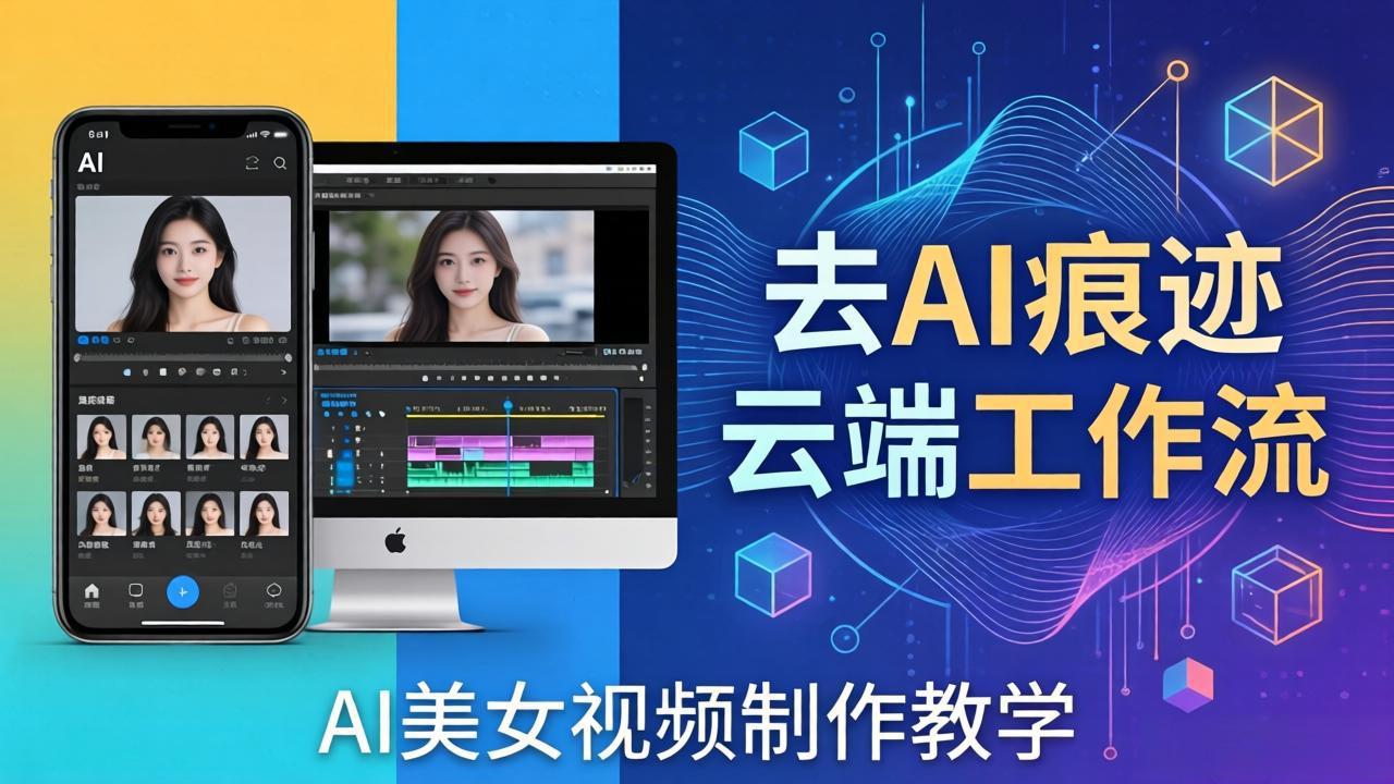 AI美女视频制作教学：去AI痕迹，云端工作流出图，手机电脑均可，不需要配置-夜猫资源俱乐部