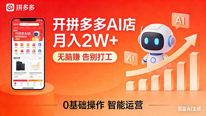 开一家拼多多AI店，月入2W+，无脑赚，告别打工，附SOP手册-夜猫资源俱乐部