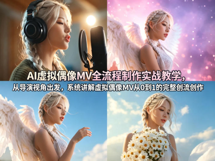 AI虚拟偶像MV全流程制作实战教学，从导演视角出发，系统讲解虚拟偶像MV从0到1的完整创作流程-夜猫资源俱乐部