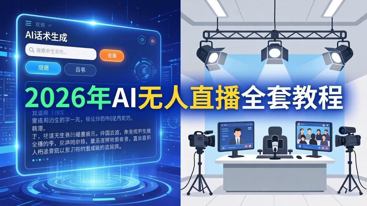 2026年AI无人直播全套教程：OBS安装+软件配置+直播间搭建+话术生成+一键开播实操-夜猫资源俱乐部